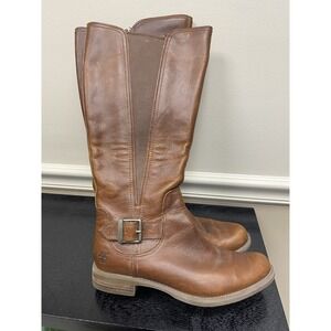 Women's Brown Leather Riding Boots. Size 8